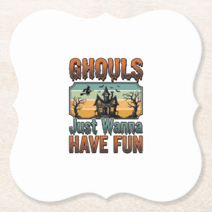 Gillen Willen Gewoon Fun Vintage Halloween Kartonnen Onderzetters