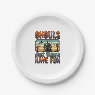 Gillen Willen Gewoon Fun Vintage Halloween Papieren Bordje