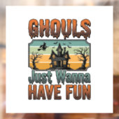 Gillen Willen Gewoon Fun Vintage Halloween Raamsticker (Vel 2)