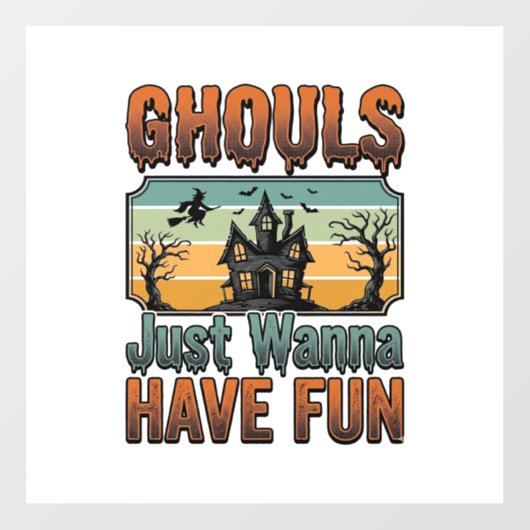 Gillen Willen Gewoon Fun Vintage Halloween Raamsticker (Vel)