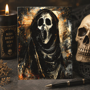 Gillende Schedel Gemaskerde Skelet Horror Hallowee Briefkaart