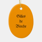 Gilles de Binche Keramisch Ornament (Achterkant)