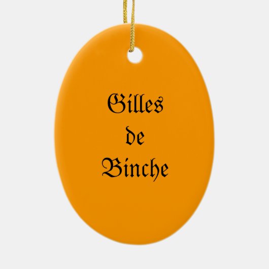 Gilles de Binche Keramisch Ornament (Achterkant)