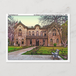 Gillespie Co. Courthouse (oud), Fredericksburg, TX Aankondigingskaart