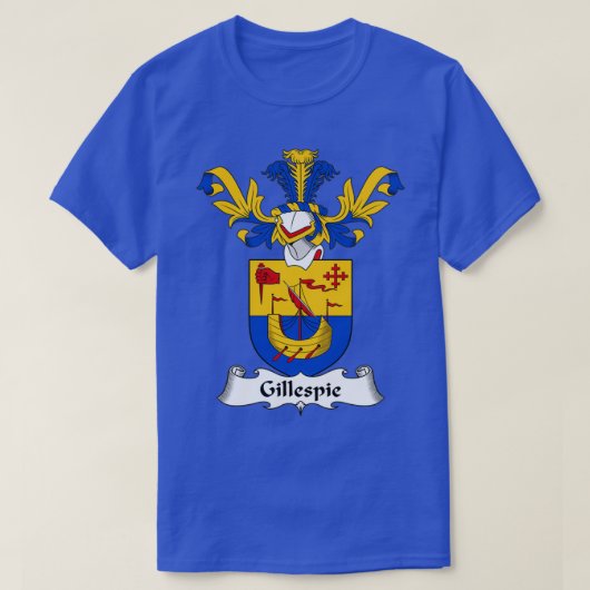 Gillespie Coat of Arms Family Crest T-shirt (Design voorkant)