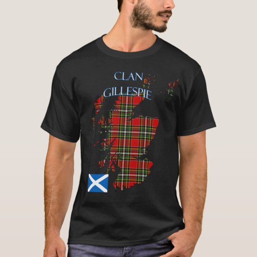 Gillespie Scottish Clan Tartan Schotland T-shirt (Voorkant)