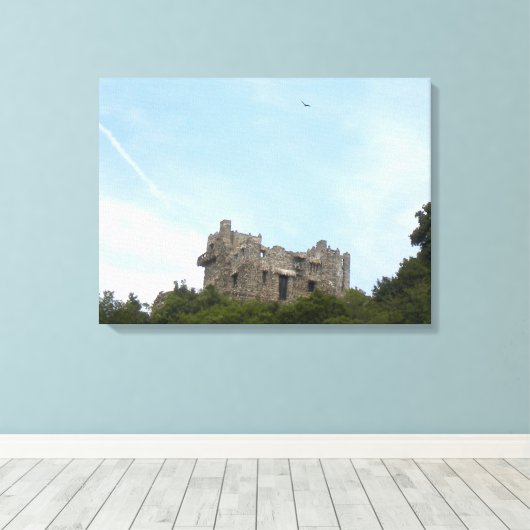 Gillette Castle inpakdoek doek Canvas Afdruk (Insitu (Houten vloer))