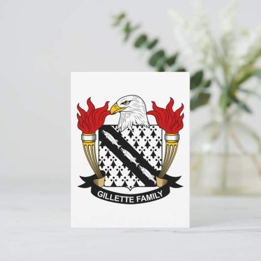 Gillette Family Crest Briefkaart (Staand voorkant)