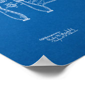 Gillette Razor Patent - Blauwdruk Poster (Hoek)