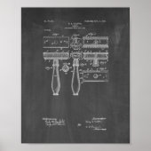 Gillette Razor Patent - Chalkboard Poster (Voorkant)