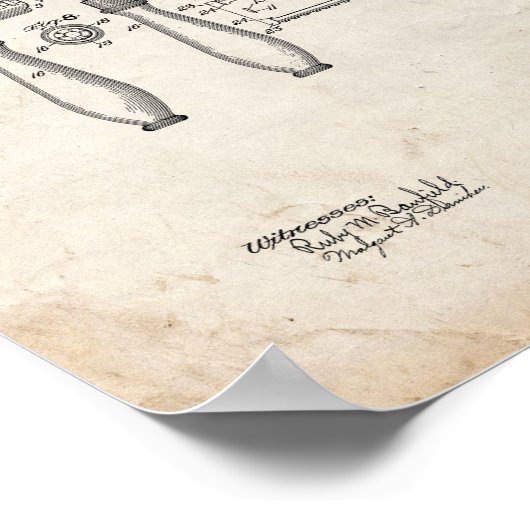 Gillette Razor Patent - Oude look Poster (Hoek)