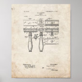 Gillette Razor Patent - Oude look Poster (Voorkant)