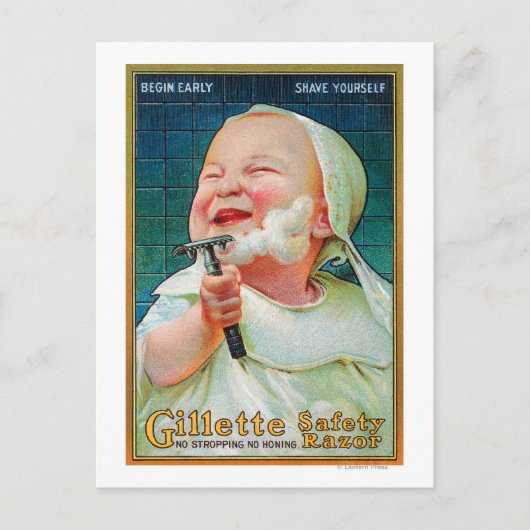Gillette Safety Razor - Begin met Early Shave Briefkaart (Voorkant)