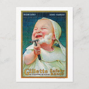 Gillette Safety Razor - Begin met Early Shave Briefkaart