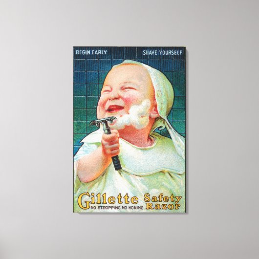 Gillette Safety Razor - Begin met Early Shave Canvas Afdruk (Voorkant)
