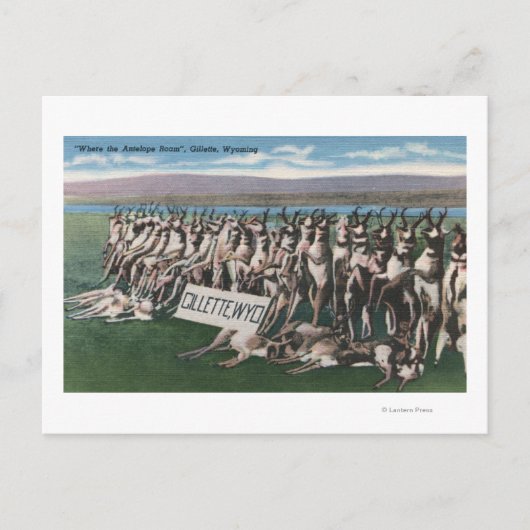 Gillette, WY - Waar de Antelope Roam Briefkaart (Voorkant)