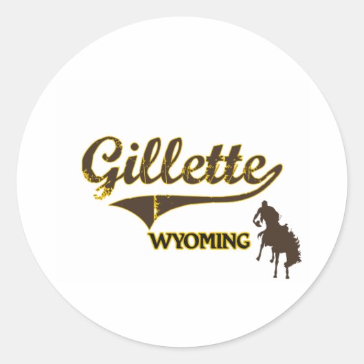 Gillette Wyoming City Classic Ronde Sticker (Voorkant)