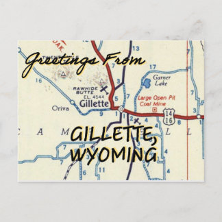 Gillette Wyoming Map Briefkaart