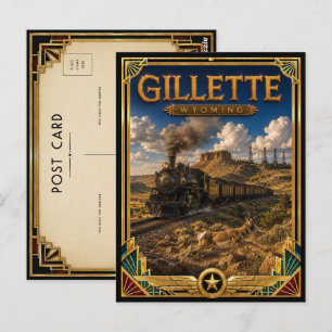 Gillette Wyoming Vintage Art Deco Gouden Tijdperk Briefkaart