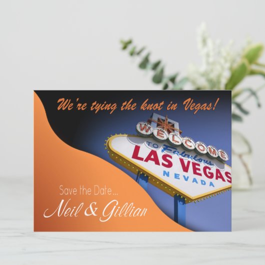 Gillian's Custom Las Vegas Save the Date (Staand voorkant)