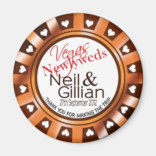 Gillian's Vegas Passen getrouwd Casino Chip Magnet (Voorkant)