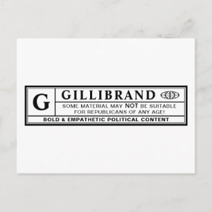 Gillibrand-waarschuwingslabel Briefkaart