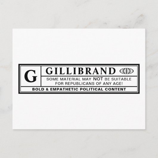 Gillibrand-waarschuwingslabel Briefkaart (Voorkant)