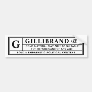 Gillibrand-waarschuwingslabel Bumpersticker