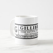 Gillibrand-waarschuwingslabel Koffiemok (Voorkant links)
