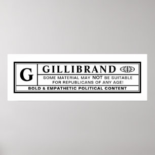 Gillibrand-waarschuwingslabel Poster