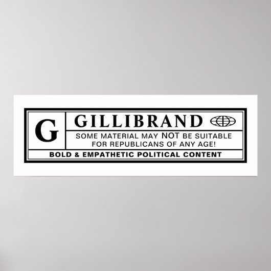 Gillibrand-waarschuwingslabel Poster (Voorkant)
