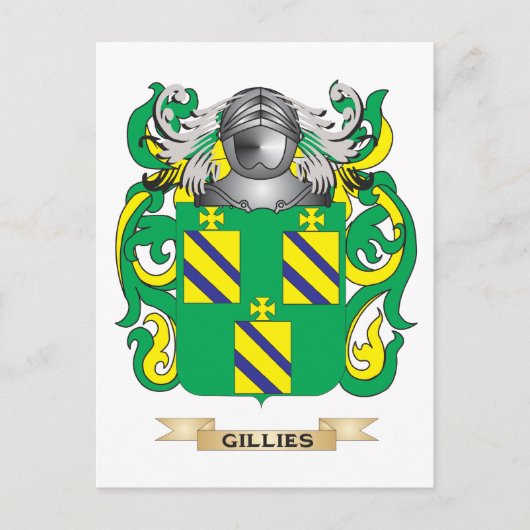 Gillies wapenschild (familiewapen) briefkaart (Voorkant)