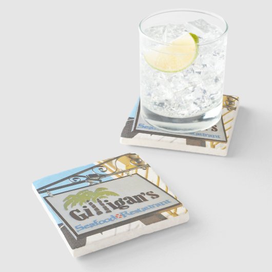 Gilligan's Seafood Restaurant Charleston, SC. Stenen Onderzetter (Zijkant)