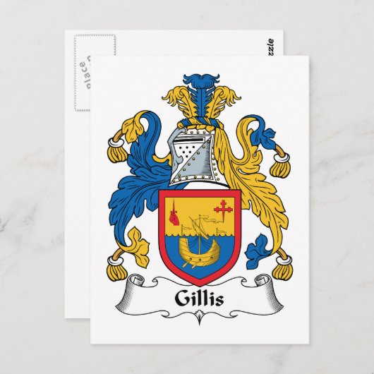 Gillis Family Crest Briefkaart (Voorkant / Achterkant)