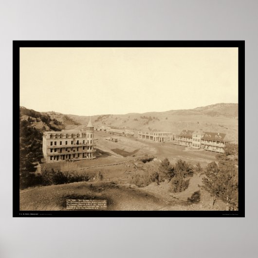 Gillispie Hotels & Minnekahta Hot Springs SD 1891 Poster (Voorkant)