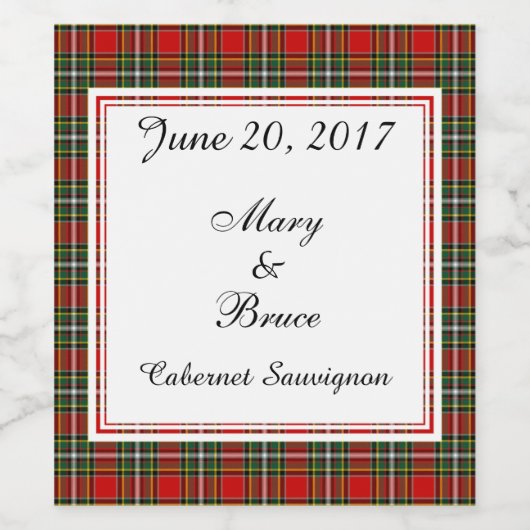 Gillispie Scottish Wedding Wine Label Wijn Etiket (Enkel label)