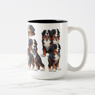 Gillustreerd Karakterblad van Berner Sennenhond Tweekleurige Koffiemok