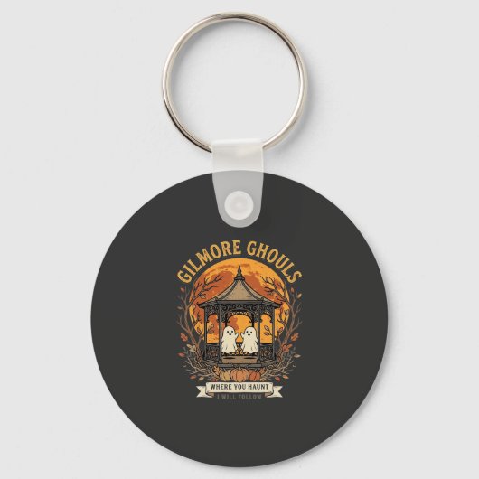 Gilmore Ghouls Halloween Ghost Gazebo Design_1 Sleutelhanger (Voorkant)
