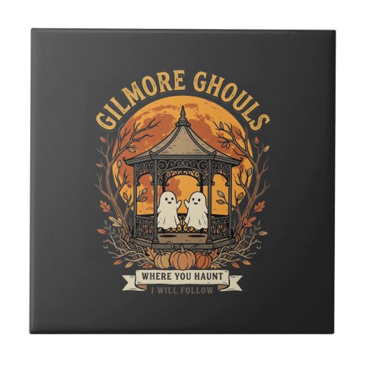 Gilmore Ghouls Halloween Ghost Gazebo Design_1 Tegeltje (Voorkant)