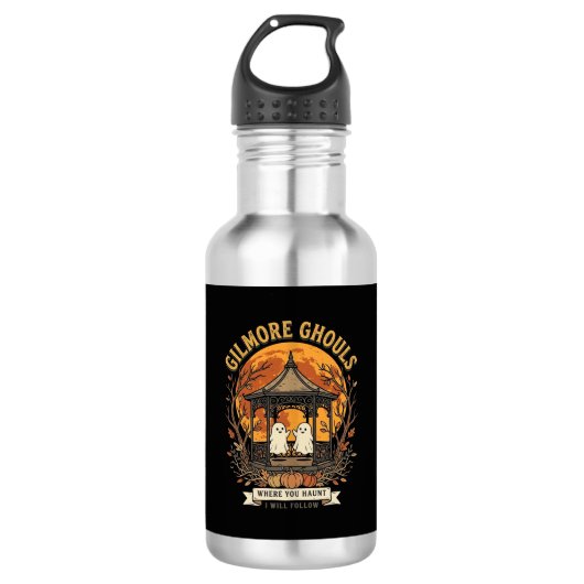 Gilmore Ghouls Halloween Ghost Gazebo Design_1 Waterfles (Voorkant)