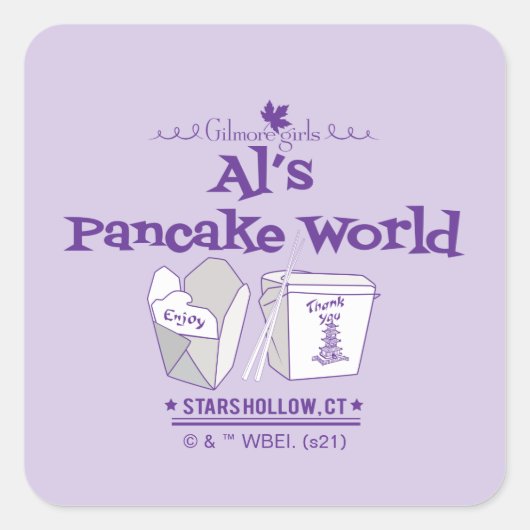 Gilmore Girls | Al's Pancake World Vierkante Sticker (Voorkant)