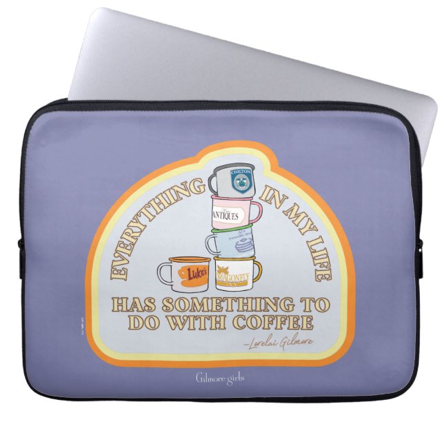 Gilmore Girls | Coffee Quote Graphic Laptop Sleeve (Voorkant)