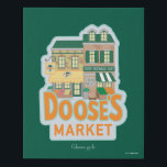 Gilmore Girls | Dose's Market Imitatie Canvas Print<br><div class="desc">Maak een wandeling langs de geheugenstrook met deze leuke en kleurrijke illustratie van Doose's Market, de lokale supermarkt waar veel Stars Hollow capriolen zich ontvouwen. Met het schilderachtige exterieur met levendige groenten, fruit en het iconische winkelbord, is dit ontwerp perfect voor fans die de eigenzinnige charme van het etablissement van...</div>