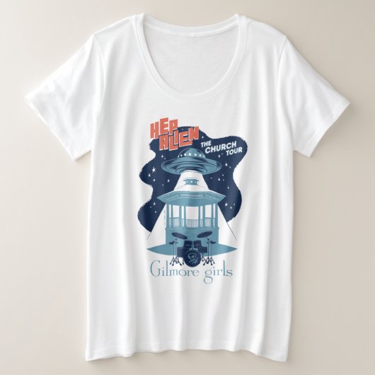 Gilmore Girls Hep Alien Church Tour Grote Maat T-shirt (Design voorkant)