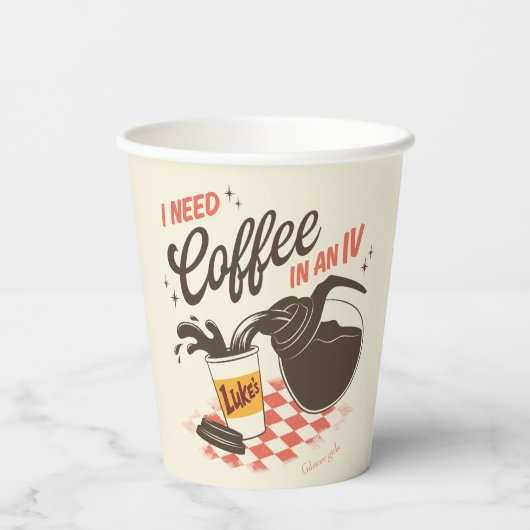 Gilmore Girls Luke’s Coffee IV Quote Papieren Bekers (Achterkant)