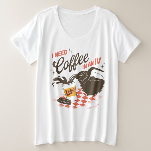 Gilmore Girls - Luke's Coffee IV Grote Maat T-shirt (Design voorkant)