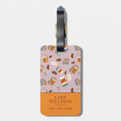 Gilmore Girls | Luke's Diner Coffee Pattern Bagagelabel (Achterkant verticaal)