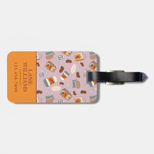 Gilmore Girls | Luke's Diner Coffee Pattern Bagagelabel (Achterkant horizontaal)