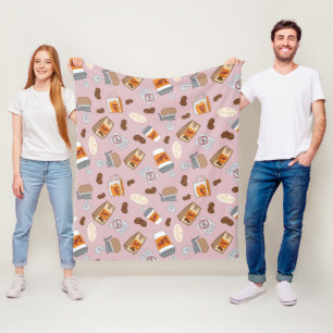Gilmore Girls Luke's Diner Coffee Pattern Fleece Deken