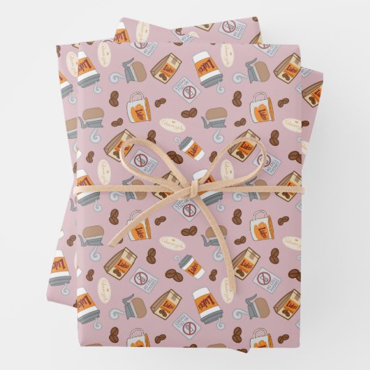 Gilmore Girls | Luke's Diner Coffee Pattern Inpakpapier Vel (In situ)